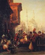 Ivan Aivazovsky Coffee-house by the Ortakoy Mosque in Constantinople china oil painting artist